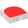 Duplo Wit Tegel 2 x 2 met Kant Indents met Rood Inverse Boog (6309 / 48662)