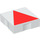 Duplo blanc Tuile 2 x 2 avec Côté Indents avec rouge Isosceles Triangle (6309 / 48665)