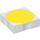 Duplo White Tile 2 x 2 with Side Indents with Yellow Disc (6309 / 48758)
