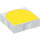 Duplo Vit Bricka 2 x 2 med Sida Indents med Gul Inverse Båge (6309 / 48781)