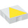 Duplo White Tile 2 x 2 with Side Indents with Yellow Isosceles Triangle (6309 / 48726)