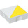 Duplo White Tile 2 x 2 with Side Indents with Yellow Right-angled Triangle (6309 / 48785)