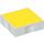 Duplo White Tile 2 x 2 with Side Indents with Yellow Square (6309 / 48753)