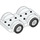 Duplo White Wheelbase 2 x 6 with White Rims and Black Wheels (35026)