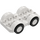 Duplo White Wheelbase 2 x 6 with White Rims and Black Wheels (35026)