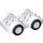 Duplo White Wheelbase 2 x 6 with White Rims and Black Wheels (35026)