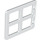 Duplo White Window 4 x 3 with Bars with Same Sized Panes (90265)