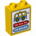 Duplo Yellow Brick 1 x 2 x 2 with Bus Schedule with Bottom Tube (17492 / 35273)