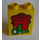 Duplo Geel Steen 1 x 2 x 2 met Garbage Can met Ronde Handvat en Bottles zonder buis aan de onderzijde (4066 / 42657)