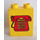 Duplo Yellow Brick 1 x 2 x 2 with Red Telephone without Bottom Tube (4066)