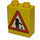 Duplo Yellow Brick 1 x 2 x 2 with Road Sign Triangle with Construction Worker without Bottom Tube (4066 / 40991)