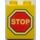 Duplo Yellow Brick 1 x 2 x 2 with Stop Sign without Bottom Tube (4066)