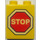 Duplo Gelb Backstein 1 x 2 x 2 mit Stop Sign ohne Unterrohr (4066)