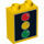 Duplo Yellow Brick 1 x 2 x 2 with Traffic Lights without Bottom Tube (4066 / 93535)