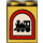 Duplo Geel Steen 1 x 2 x 2 met Trein in Rood Boog zonder buis aan de onderzijde (4066)