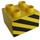 Duplo Yellow Brick 2 x 2 with Black diagonal lines (3437 / 51734)