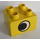 Duplo Yellow Brick 2 x 2 with Eye Pattern on 2 Sides, Without White Spot (3437 / 31460)