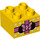 Duplo Giallo Mattoncino 2 x 2 con Bianco Spotty Present con Rosa Arco (3437 / 38651)