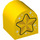 Duplo Gelb Backstein 2 x 2 x 2 mit Gebogenes Oberteil mit Star (3664 / 33342)