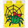 Duplo Yellow Brick 2 x 2 x 2 with web and green spider wearing bow (31110)