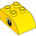 Duplo Gelb Backstein 2 x 3 mit Gebogenes Oberteil mit Eye mit Groß Weiß Spot (37389 / 37394)