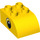 Duplo Gelb Backstein 2 x 3 mit Gebogenes Oberteil mit Eye mit Groß Weiß Spot (37389 / 37394)