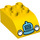 Duplo Yellow Brick 2 x 3 with Curved Top with Headlights and blue grille (2302 / 29060)