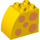 Duplo Yellow Brick 2 x 3 x 2 with Curved Side with Orange Spots (11344 / 15991)