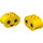 Duplo Yellow Brick 2 x 4 x 2 with Rounded Ends with Sticky out tongue face (6448 / 24440)