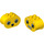 Duplo Yellow Brick 2 x 4 x 2 with Rounded Ends with Surprised face (6448 / 24443)