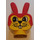 Duplo Yellow Bunny Head with Red Ears