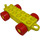 Duplo Yellow Car Chassis 2 x 6 with Red wheels (Closed Hitch)