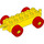 Duplo Yellow Car Chassis 2 x 6 with Red Wheels (Modern Open Hitch) (14639 / 74656)