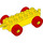 Duplo Yellow Car Chassis 2 x 6 with Red Wheels (Open Hitch) (14639 / 74656)