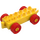 Duplo Yellow Car Chassis 2 x 6 with Red Wheels (Open Hitch) (14639 / 74656)