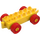 Duplo Yellow Car Chassis 2 x 6 with Red Wheels (Open Hitch) (14639 / 74656)