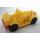 Duplo Yellow Car with yellow base,  2 x 4 studs bed and running boards (4575)