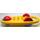 Duplo Amarillo Rattle con Azul/Rojo Pelota y Azul/Rojo Ruedas (2 x 4 building Base en each Lado)