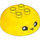 Duplo Yellow Round Brick 4 x 4 with Dome Top with Smiling Face with Tongue (102298 / 110312)