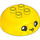 Duplo Yellow Round Brick 4 x 4 with Dome Top with Smiling Face with Tongue (102298 / 110312)