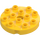 Duplo Giallo Rotondo Piastra 4 x 4 con Foro e Bloccante Creste (98222)