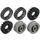 LEGO 6 Wheel Hubs and Tyres 24 mm (4) and 43 mm (2) Set 5240