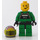 LEGO A-Vinge Pilot med Grön Jumpsuit och Headset (Transparent Gul Visir) Minifigur