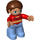 LEGO Adult with Brown Hair, Red Jumper, Azure Legs Duplo Figure