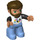 LEGO Adult mit Dark Brown Haar und Beard, oben mit Triangles Duplo Abbildung
