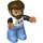 LEGO Adult with Dark Brown Hair and Beard, Top with Triangles Duplo Figure