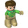 LEGO Adult with Dark Brown Hair, Green Jumper, Tan Legs Duplo Figure