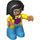 LEGO Adult avec Longue Noir Cheveux, Jaune Jacket, Azure Jambes Duplo Figure
