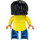 LEGO Adult with Long Black Hair, Yellow Jacket, Azure Legs Duplo Figure