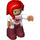 LEGO Adult with Long Red Hair, White Top with Watermelon Duplo Figure